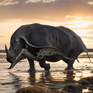 Manta ray + Rhinoceros